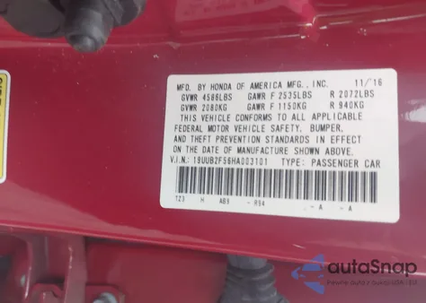 2017 Acura Tlx Tech from USA, damaged, VIN 19UUB2F56HA003101